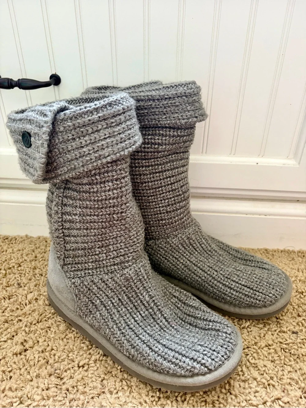 UGG Cardy Gray Boot Slippers Size 3